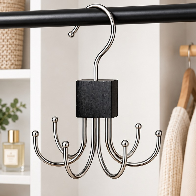 TEMU Porte-ces multi-fonctionnel grande capacité - Cintre rotatif en bois pour vêtements, porte-chapeaux, convient pour sacs, ceintures,
