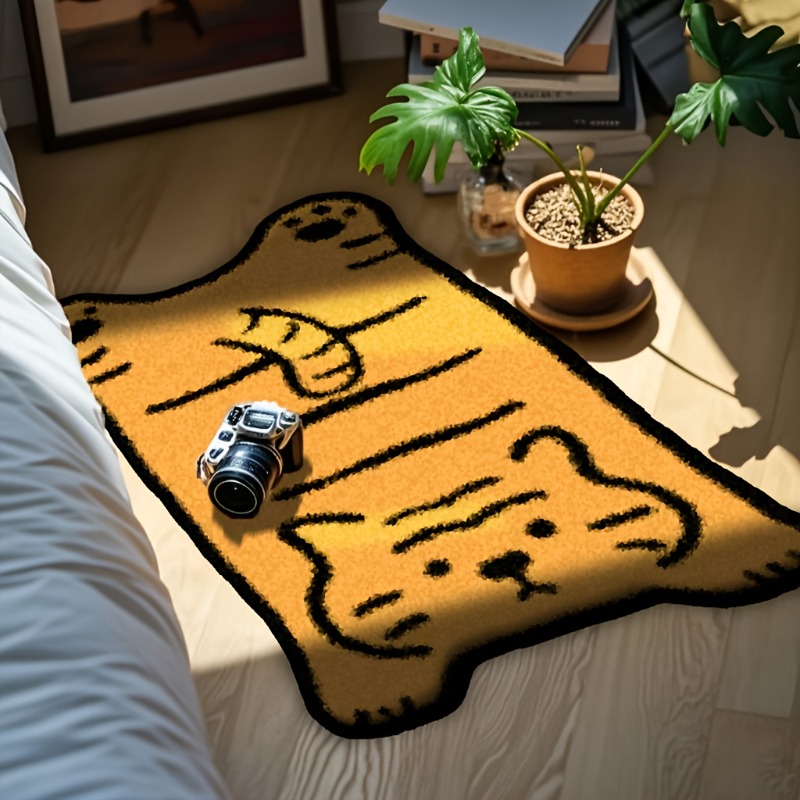 1pc tiger shaped carpet irregular print small rug - Temu Canada