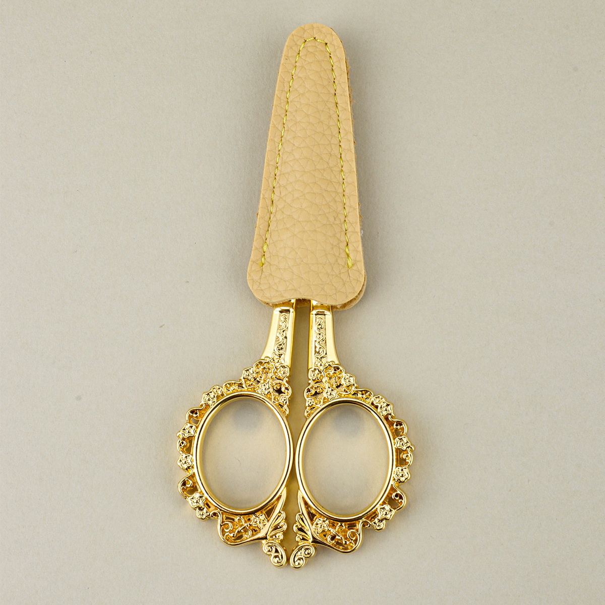 Elegant Floral Scissors With Golden-tone Handles & - Sharp , Compact & Protective For Home, Wedding Decorations, Crafting, Tea Bag Cutting