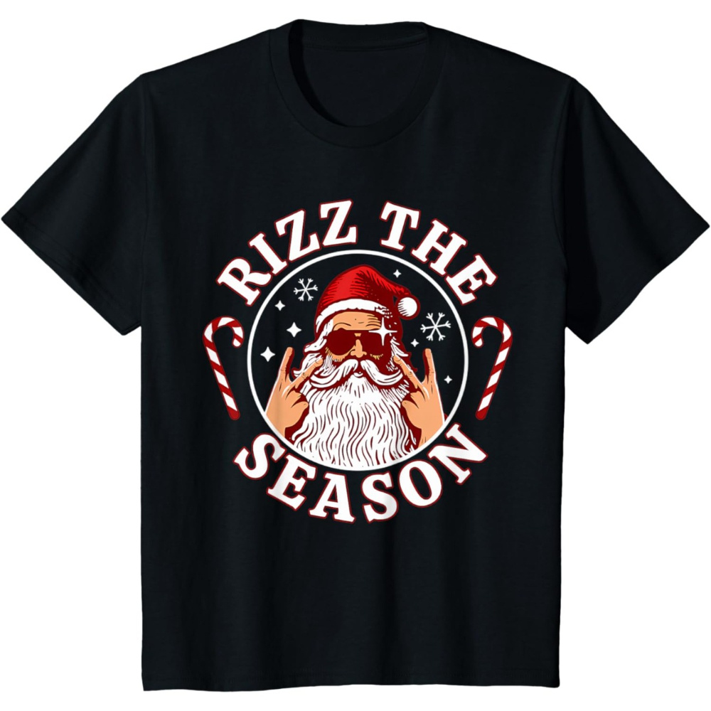 

Funny Christmas Rizzmas Santa Claus Rizzler T-shirt, Boys Kids T-shirt, Best Gift For Boys Kids On Christmas, To Wear