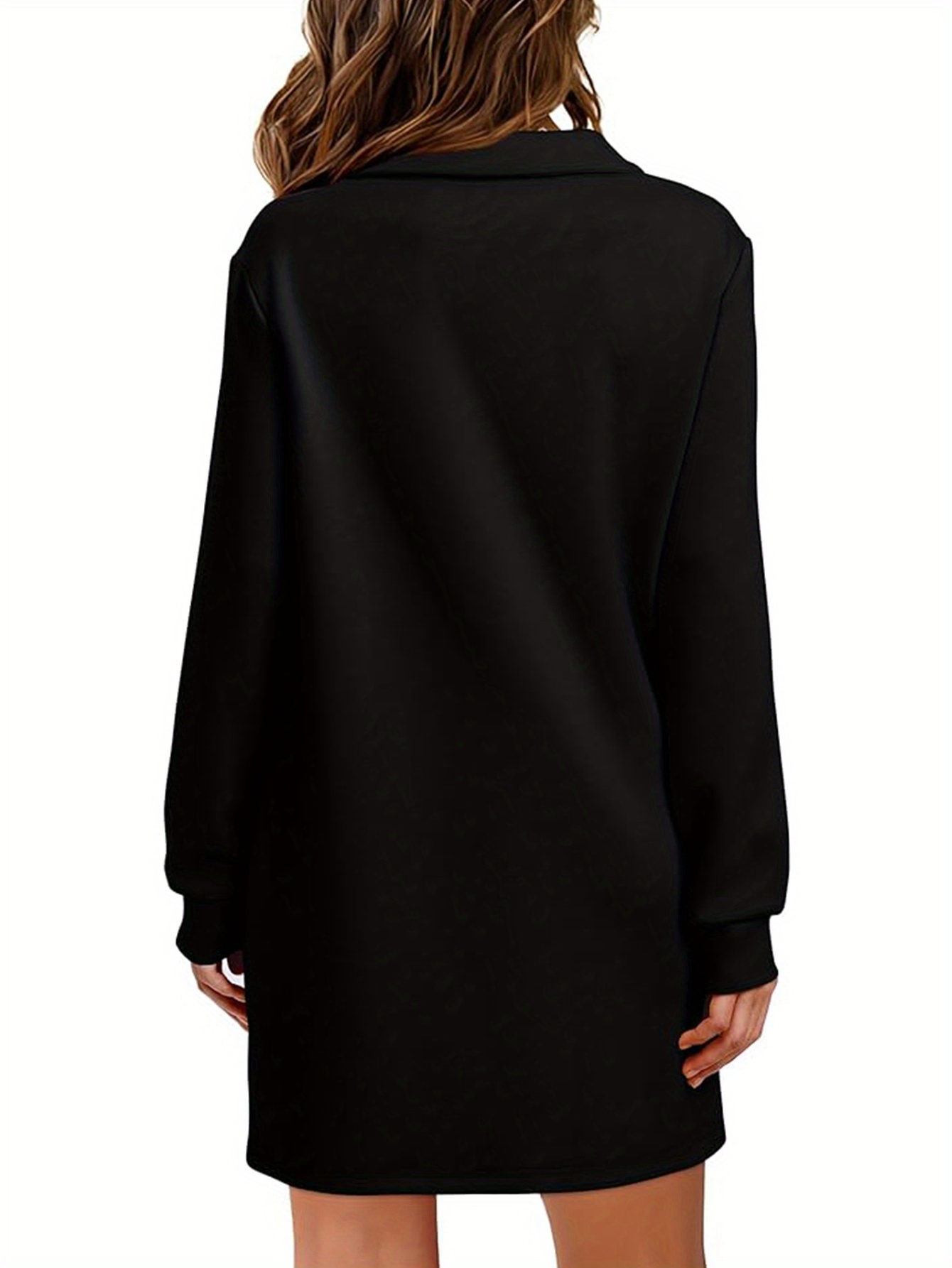 womens v neck long sleeve lapel collared sweatshirt dress - Temu