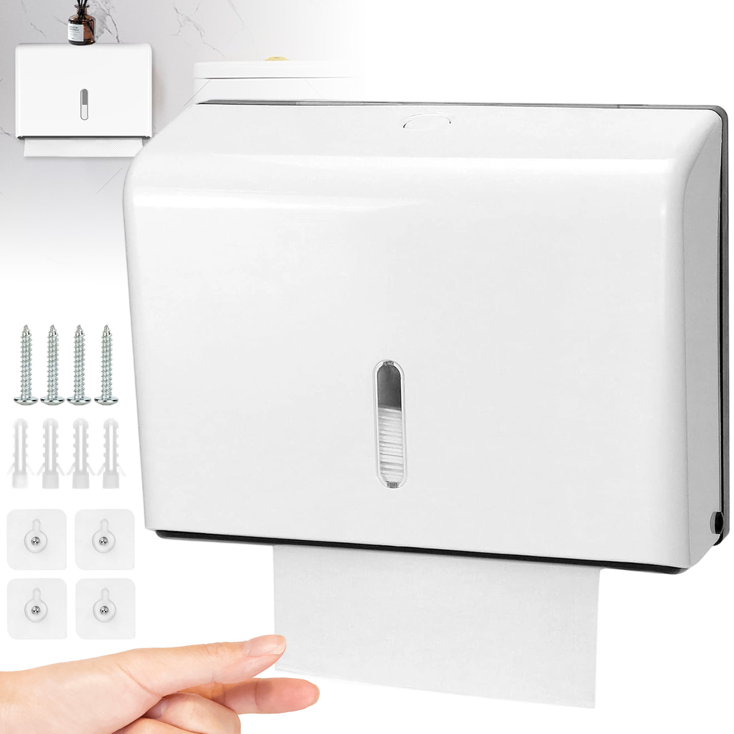 Anikers Commercial Toilet Tissue Dispensers | Wall Mount Paper Towel Holder For Kitchen And Restroom Decor, Plastic Material