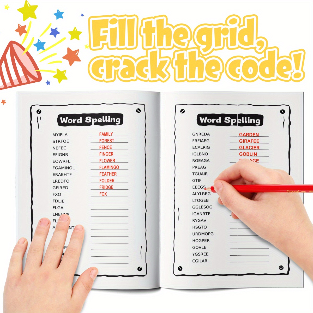 Scrambled Words Activity Book for Kids | Fun Spelling & Vocabulary Games | Educational Language Learning Workbook