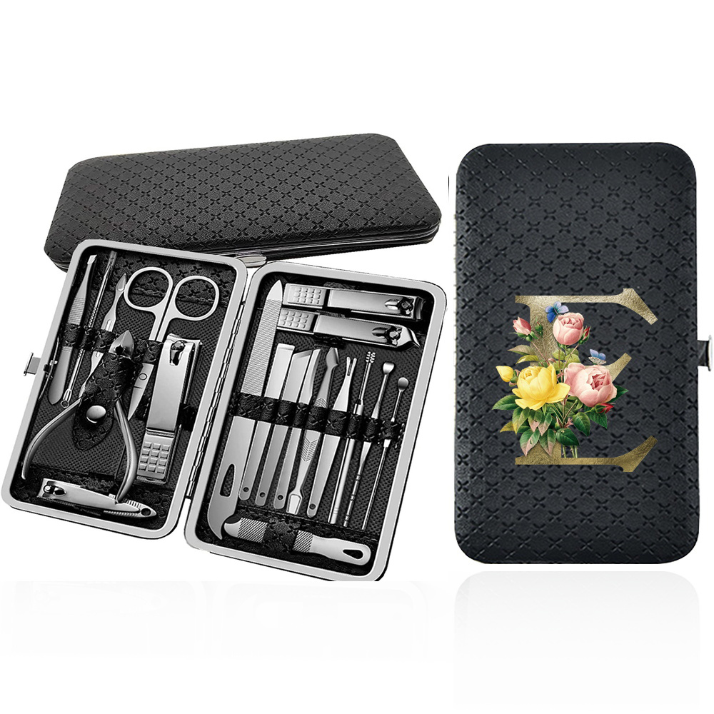 19pcs Professional Nail Clipper Set with Care Tools