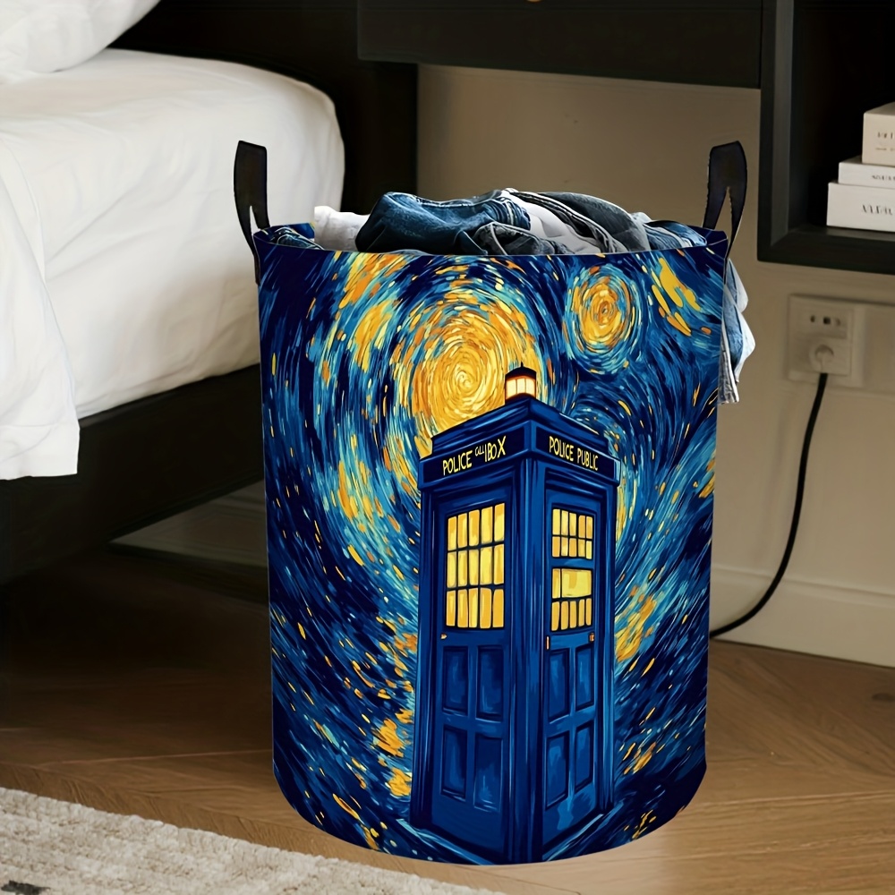 TEMU Large Capacity Starry Sky Storage Basket, Suitable For Laundry Organization. This Foldable Basket Is Perfect For Apartments, Dorms, And Laundry