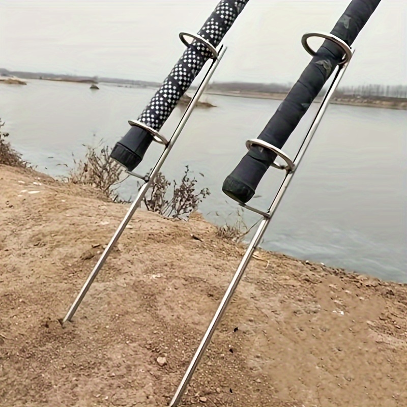 TEMU New [metal Fishing Rod] Durable Metal Fishing Rod Holder | A Safe And Sturdy Fishing Rod Holder Suitable For .