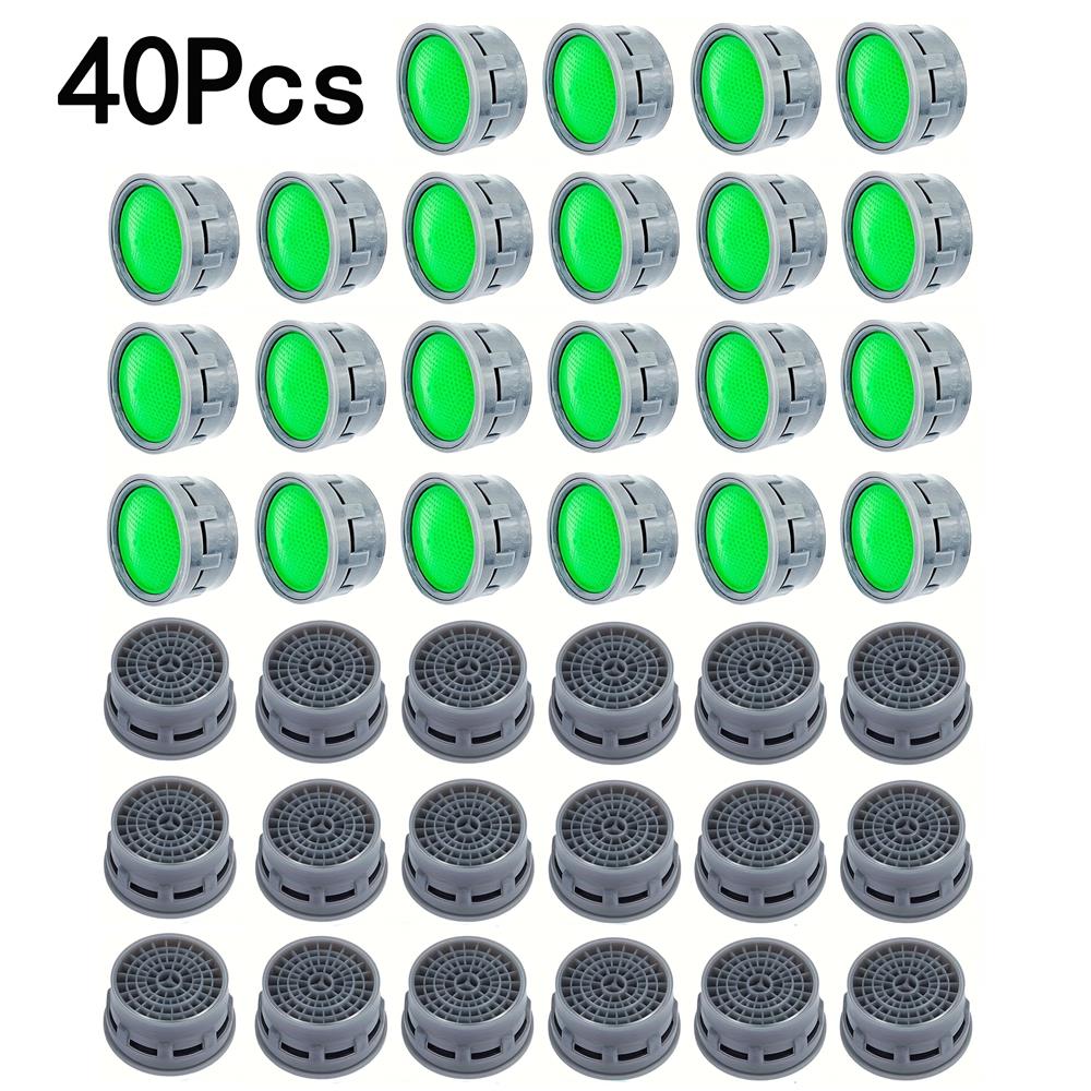 TEMU 40 pièces Filtre Aérateur de Robinet en Plastique ABS, Cartouche Filtre à Eau avec Bulles, Accessoires de Robinet ABS pour Éviers, Pommes de