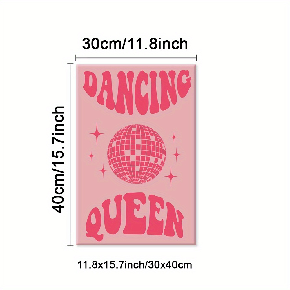 TEMU 1 Affiche de Danse Encadrée, Œuvre D'art de Style Rose, Impression Sur Toile de Stars, Affiches de Sphères, Peinture de Disco, Décoration de