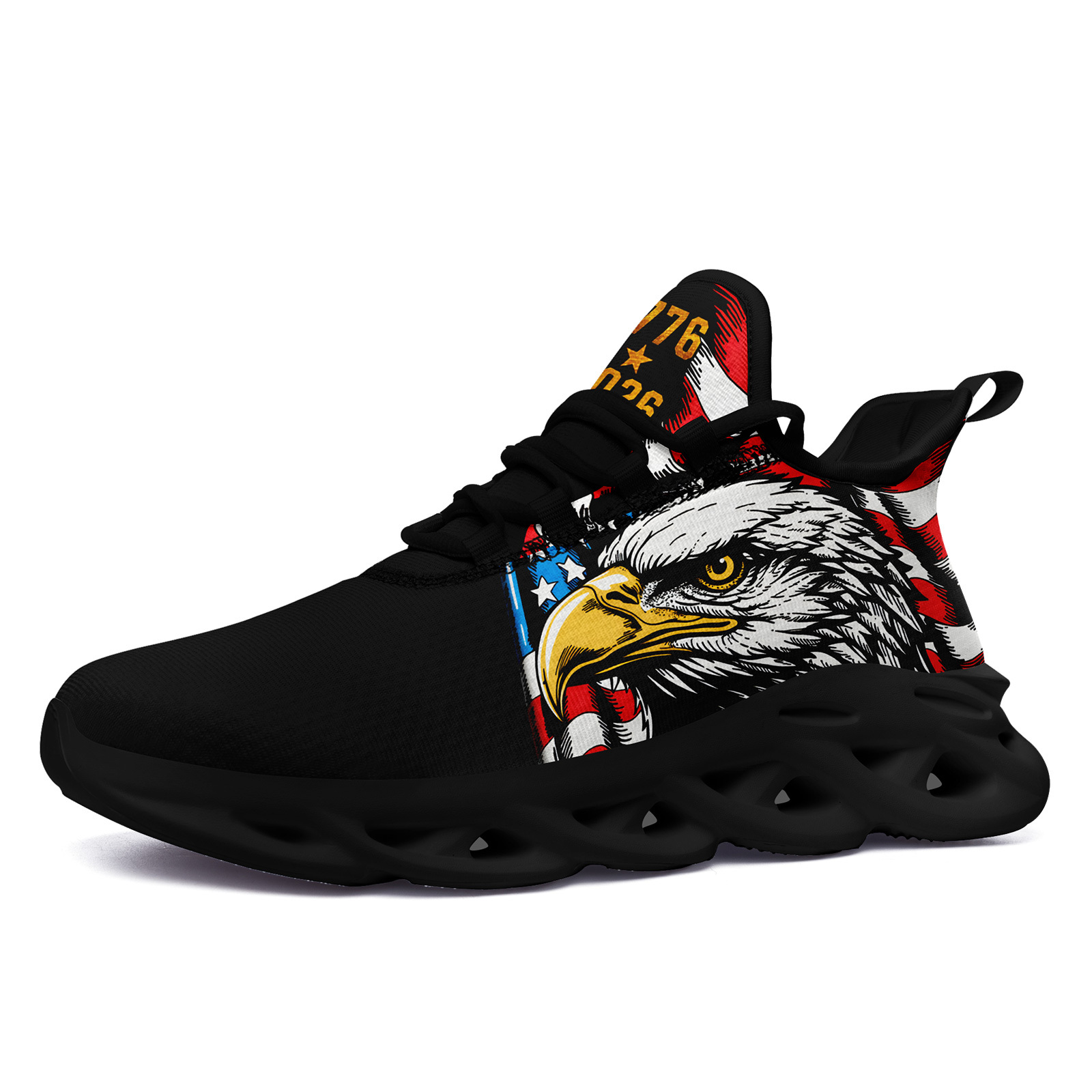 Men's Wide Fit Canvas Shoes with Black Nostalgic Print