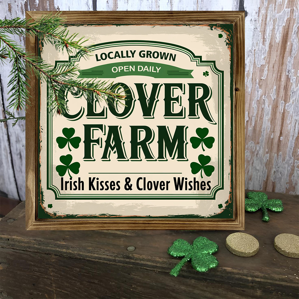 

Rustic "" Wooden Sign With Irish & - 8x8 Inch, Vintage Style 's Day Wall Decor, Home, Cafe, Garage - Wood, Easy To Hang, Ideal Gift, Decoration|rustic Wooden Sign| Design, Rustic Farmhouse Decor