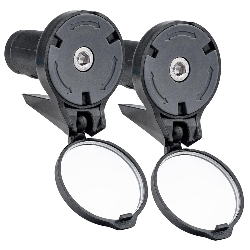 Image of End Rear View Mirror 2 Pack - Adjustable Hd Convex Glass Rearview Mirror For Road Bike End Or Handlebar End Of Mountain Bike, Bicycles, Scooters