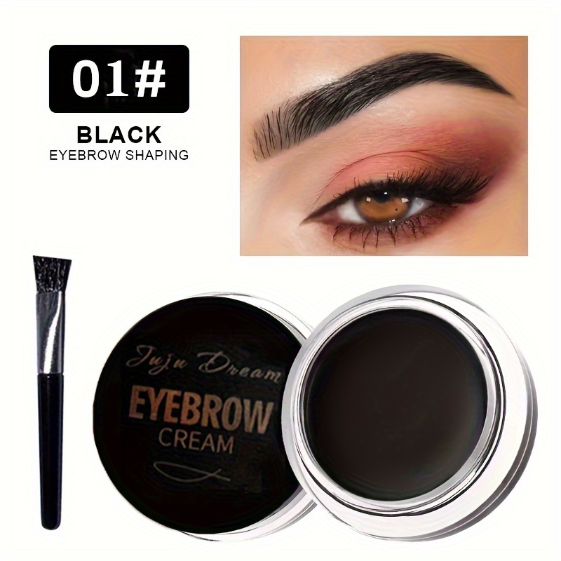 Gel pentru sprâncene JUJU, negru maro mat, colorare naturală 3D, intensificator de sprâncene, ceară gel rezistent la apă, machiaj ocular de lungă durată