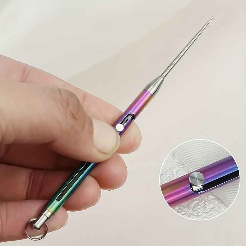 TEMU 1pc Key Pendant Needle Portable Key Chain Retractable Delivery Needle