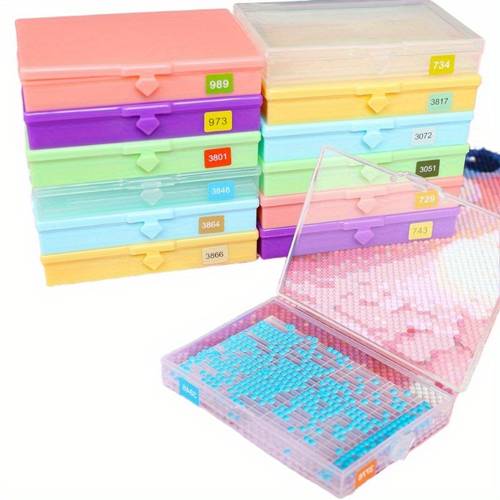 6pcs set 2 in 1 tray and storage box jewelry making kits diamond painting tray tools additions storage organizer box for crafts additions jewelry beads card
