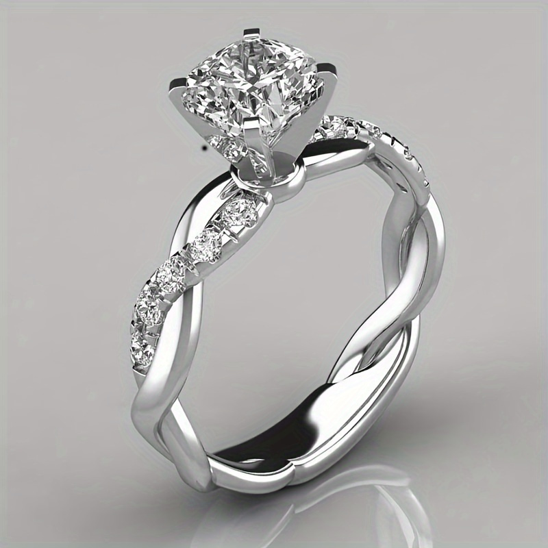 

1 Ladies Engagement Twisted 4 Zirconia Ladies Jewelry