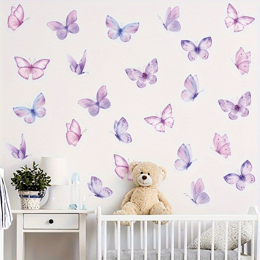 Purple Wall Stickers For Living Room Wall Decoration, Room Arrangement, Bedside Background Wall Stickers, Self-adhesive