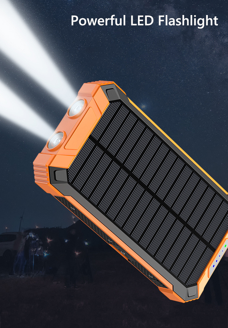 42800mah solar mobile power bank wireless charger built in   six outputs 15w fast charging mobile power bank suitable for all mobile devices three   with dual flashlights solar charger Product details 3