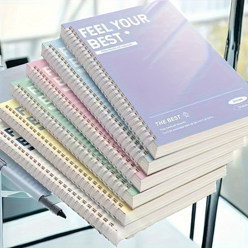 6개 세트 컬러풀 a5 노트북, 60페이지, 스파이럴 바인딩, 학습 및 사무용, 일기와 데일리 메모에 완벽한 제품 0