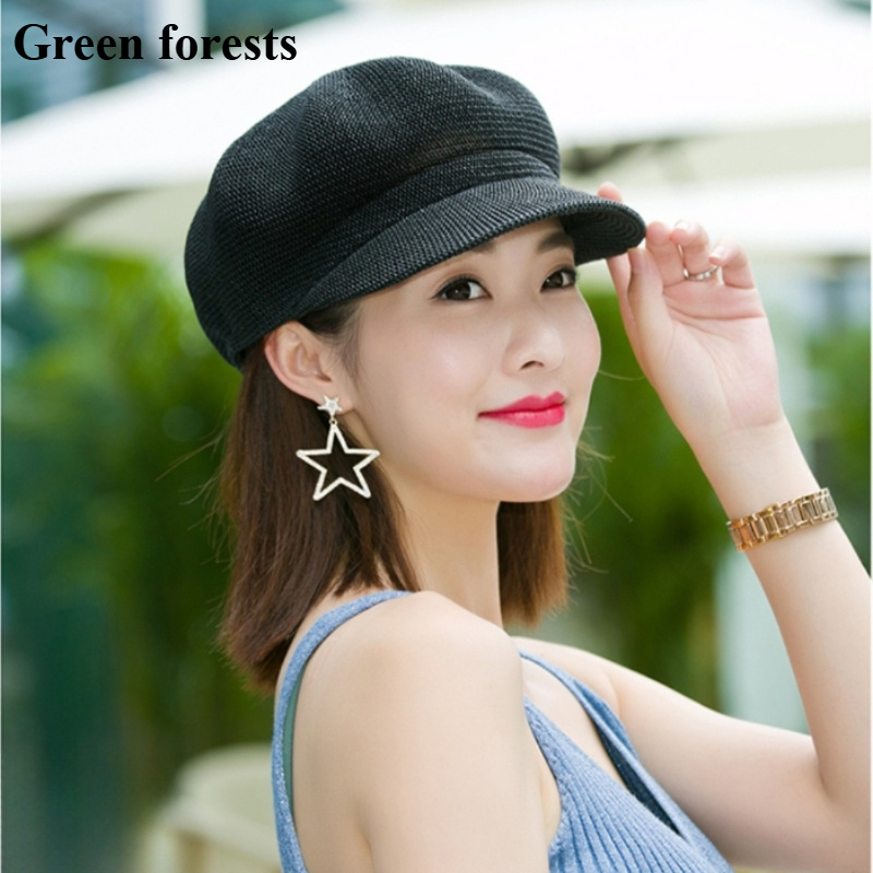 Women'S Beret Protection Bucket Hat Breathable Mesh Back, Adjustable  Closure, Black White for Spring Summer
