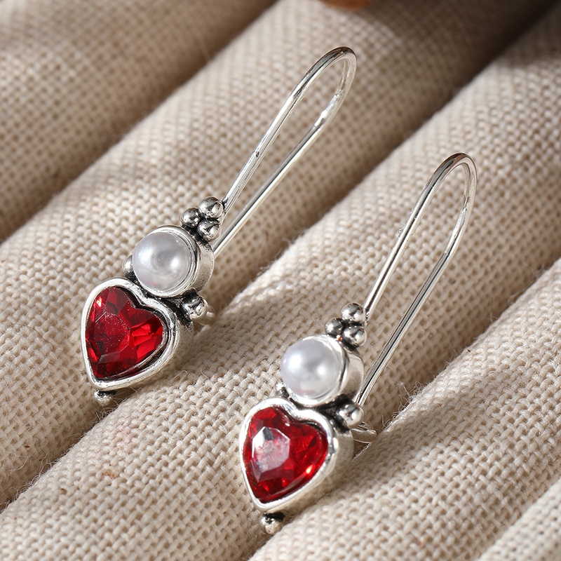 TEMU Vintage Court-style Heart-shaped Earrings, Accessory For Formal Gowns, An Ideal Valentine's Day Gift For Your Girlfriend.