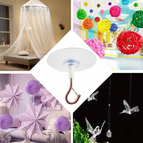 4 10pcs heavy duty self ceiling hooks christmas decoration hooks sturdy self waterproof multi functional hooks no drilling required for installation suitable for chandeliers plants chandeliers balloons wind chimes