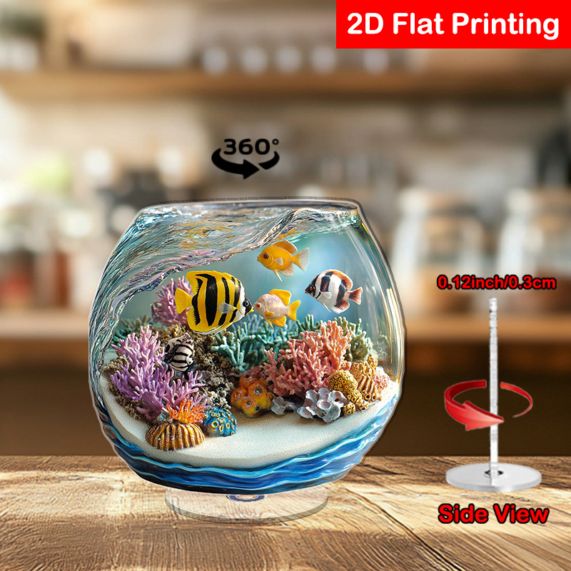 Hilai Small Glass Fish Bowl Vase With Wood Base – Mini Aquarium Or Hydroponic Planter For Home/Office Decor-627538