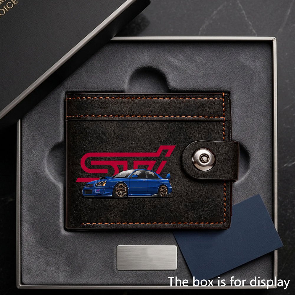 TEMU Wrx Sti Themed Men's Wallet Suitable For Storing Credit Cards, Ids, & Cash - Multi-card Slot & Snap Closure Coin Purse With Wrx Sti Design,