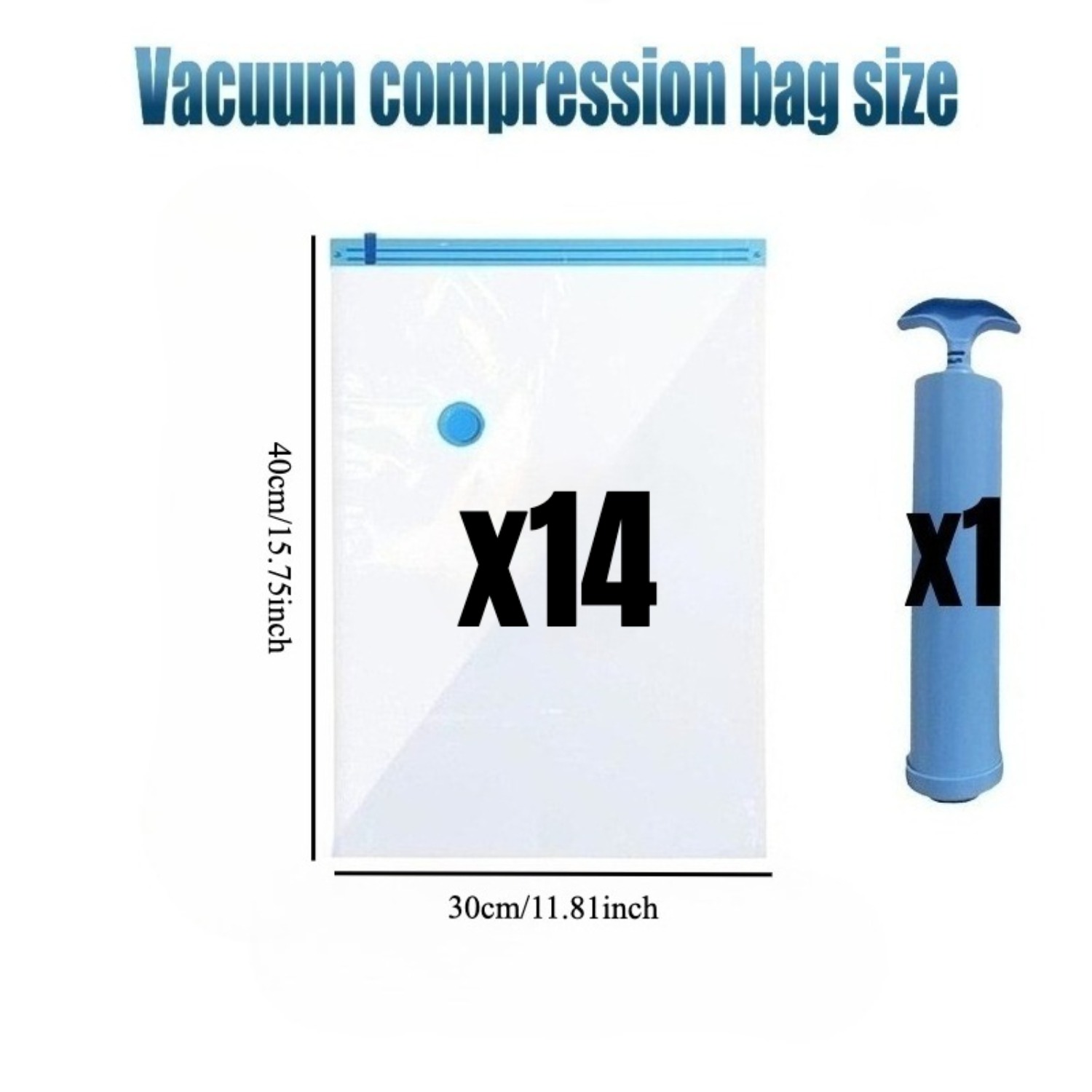 Image of 15pcs Set Of Vacuum Compression Bags, Including A Hand Pump, Large-capacity Stackable Storage Bags That , Suitable For Storing Clothes And Bedding For Travel And Home Use