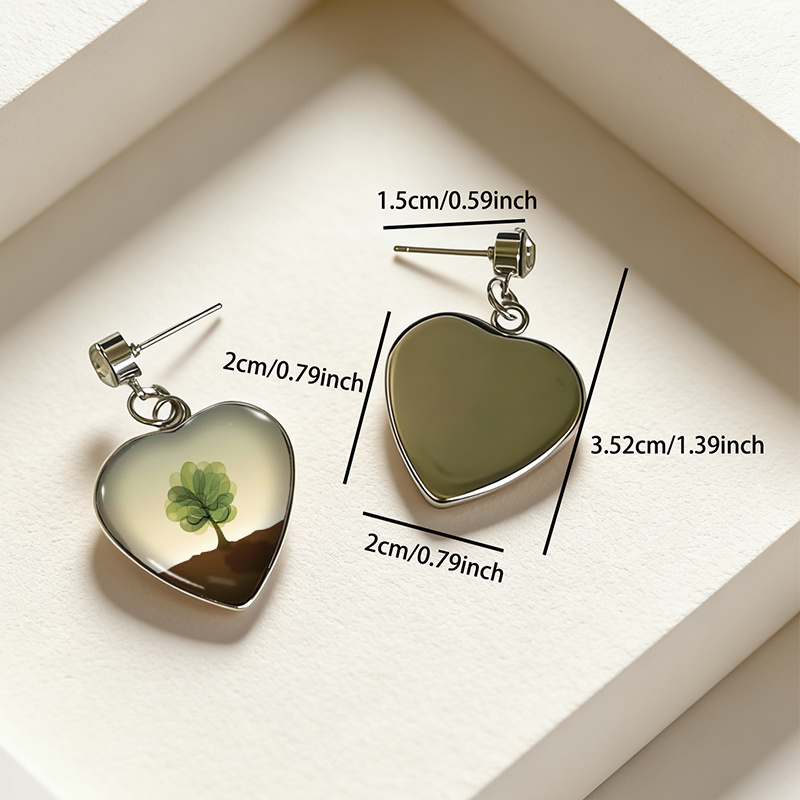 Tree of Life Heart-Shaped Earrings