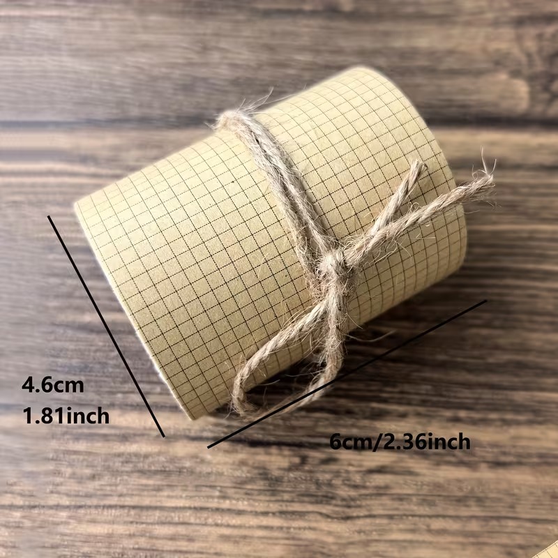 Image of 6cm Wide Vintage Paper Grid Letter Text Washi Tape Adhesive Tape Diy Scrapbooking Sticker Label Masking Diary Junk Journal