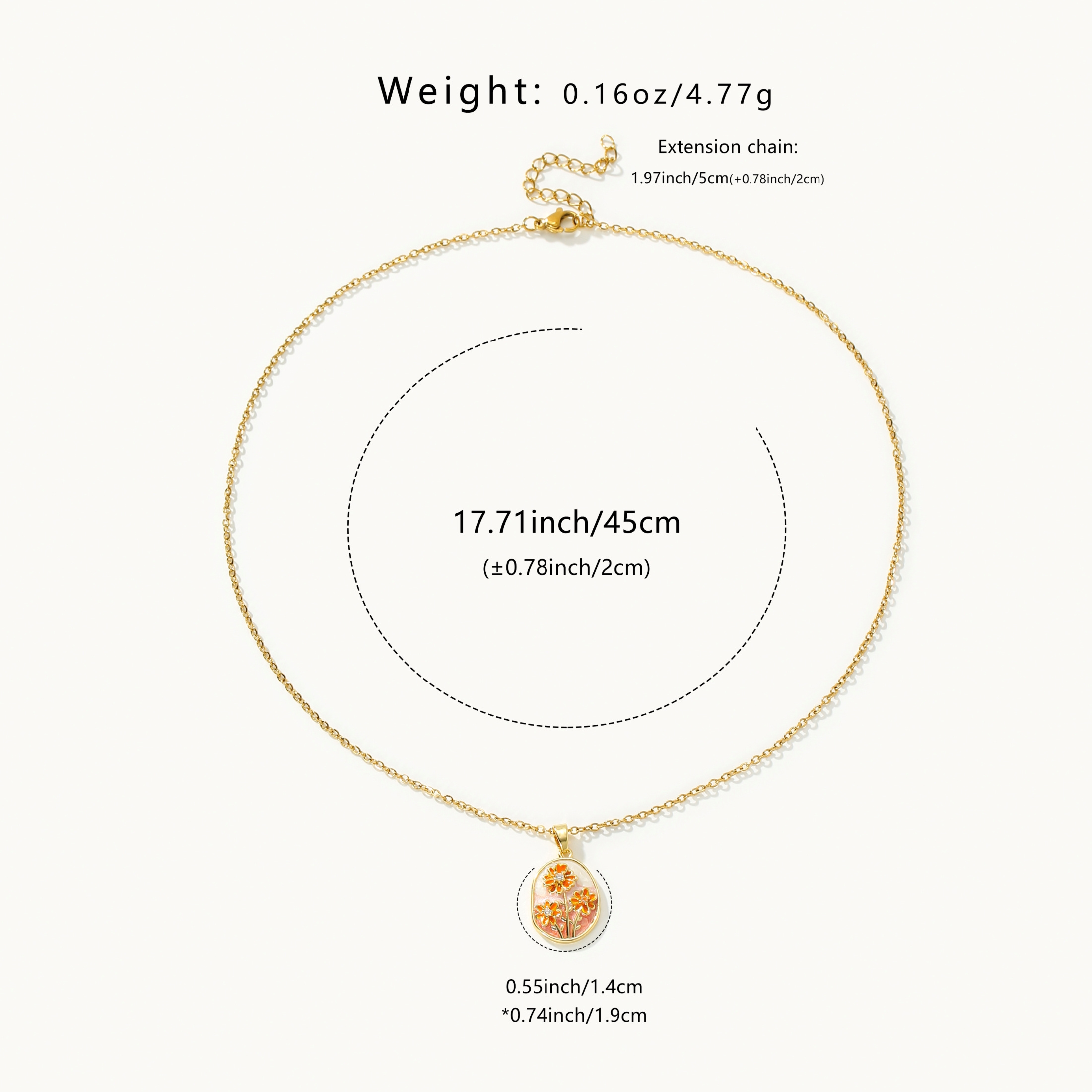 Women's Stainless Steel Flower Pattern Necklace, Hypoallergenic