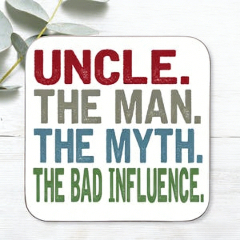 TEMU 1pc Wooden Coasteruncle Gift | Uncle Coaster| The Man The | Birthday Christmas Gift For Uncle | Uncle | Mug