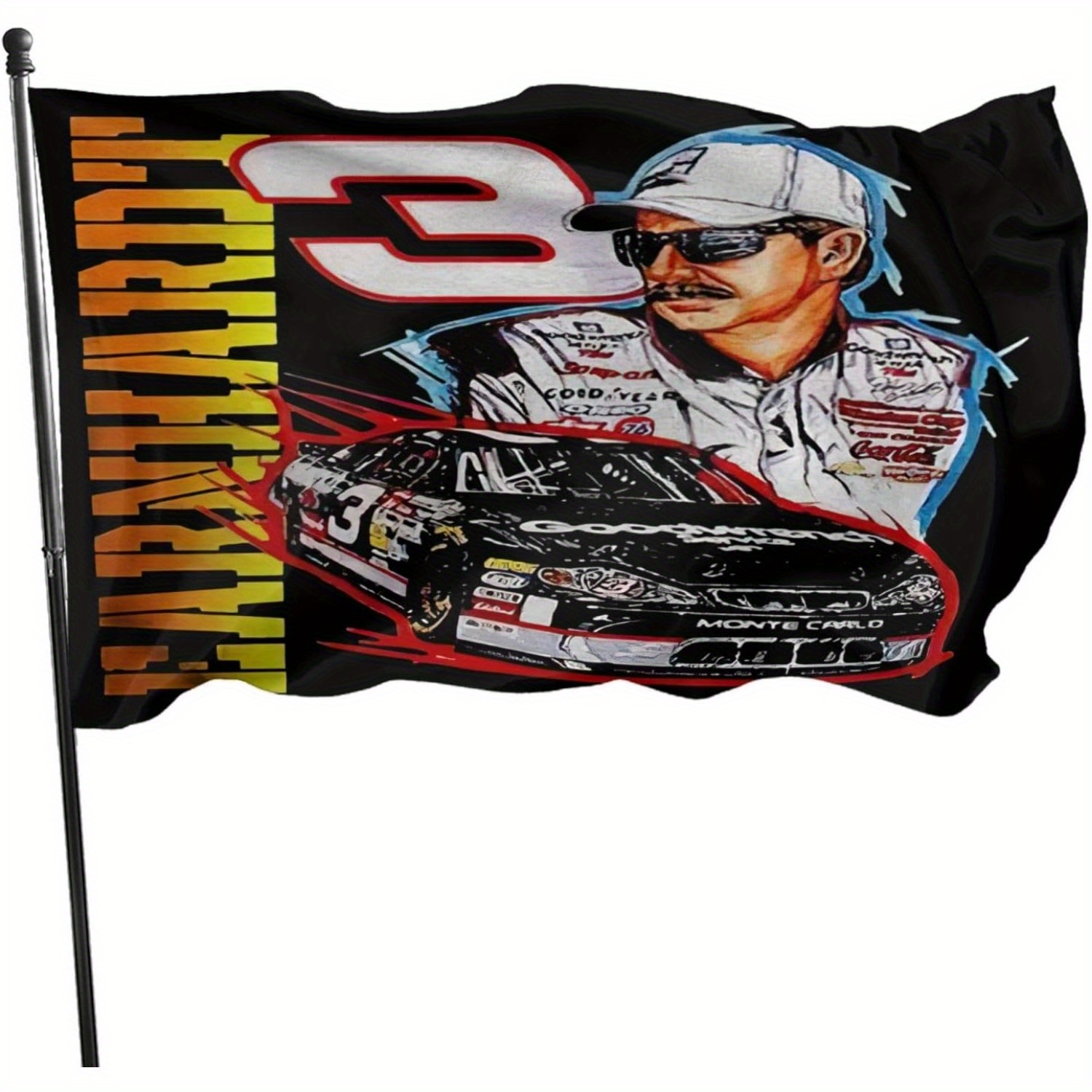 

1pc Racing Champion Flag, 3x5ft Polyester Fabric, Multipurpose Garden & Bedroom Decor, Wall Hanging, No Electricity Needed, Joyttshop