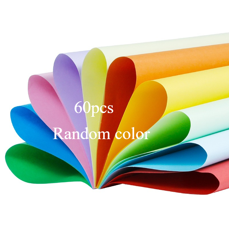60-sheet A4 Multicolor Paper Set, Featuring 10 Vibrant Random Colors, Made Of Thick And Smooth Craft Paper. Suitable For Diy Projects, Origami, Card Making, Printing, And Home Or Office Use
