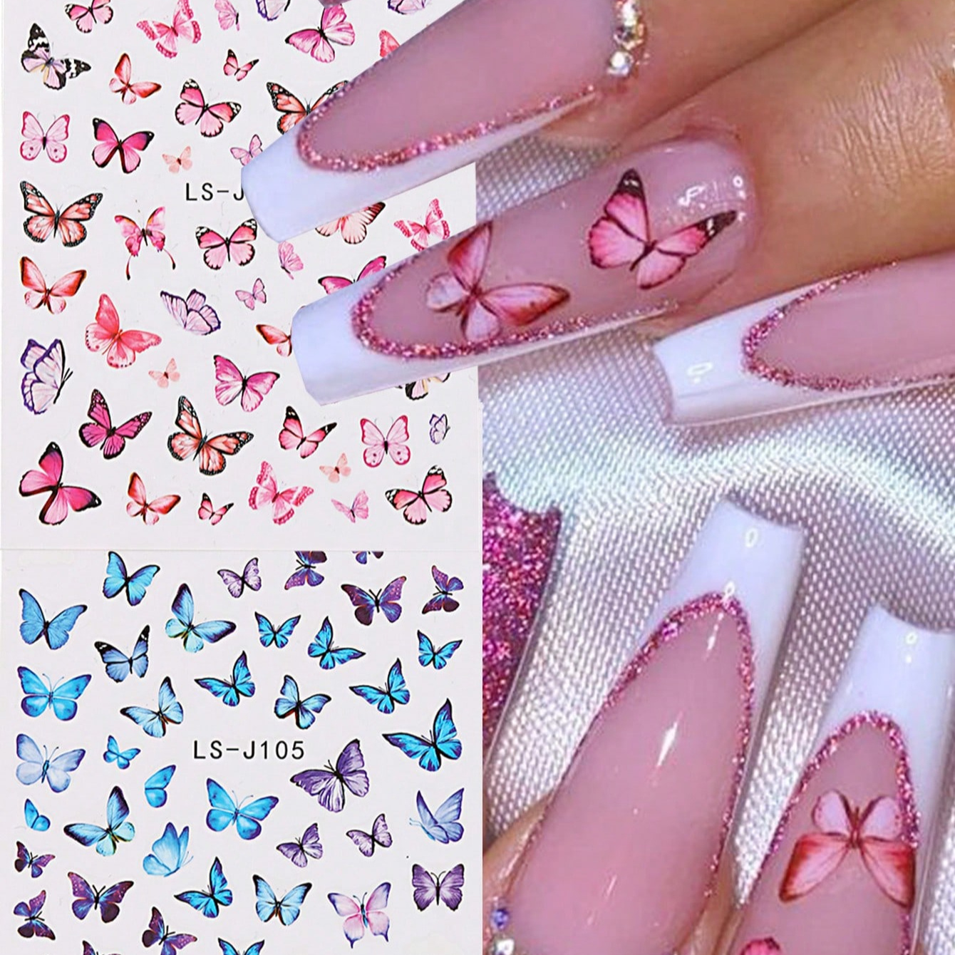 

2pcs 3d Art Stickers - , - Decals For Diy Manicure & Pedicure - , , Purple &