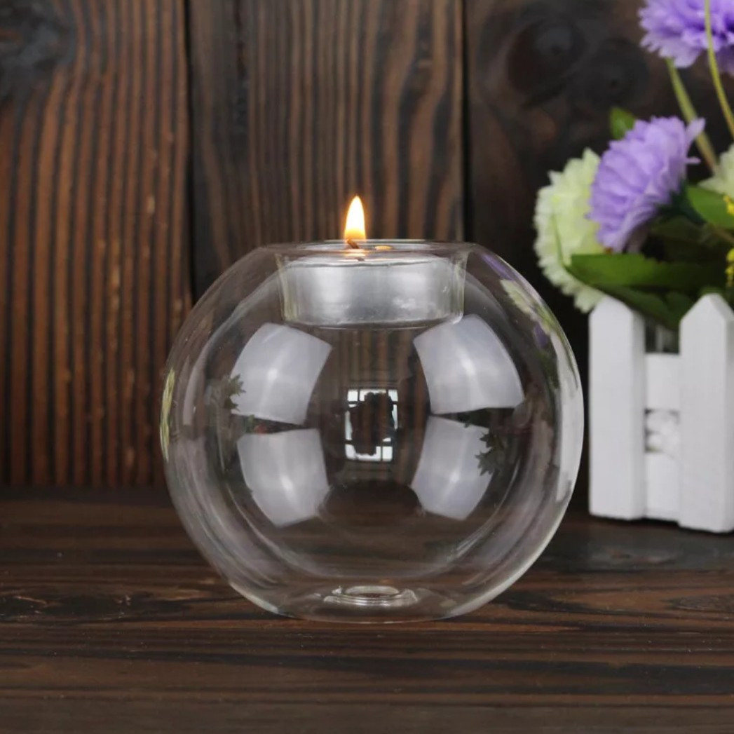 2pcs European Crystal Glass Candle Holder, Dining Table Decor Candle Stick, Romantic Wedding Bar Party Home Decorations