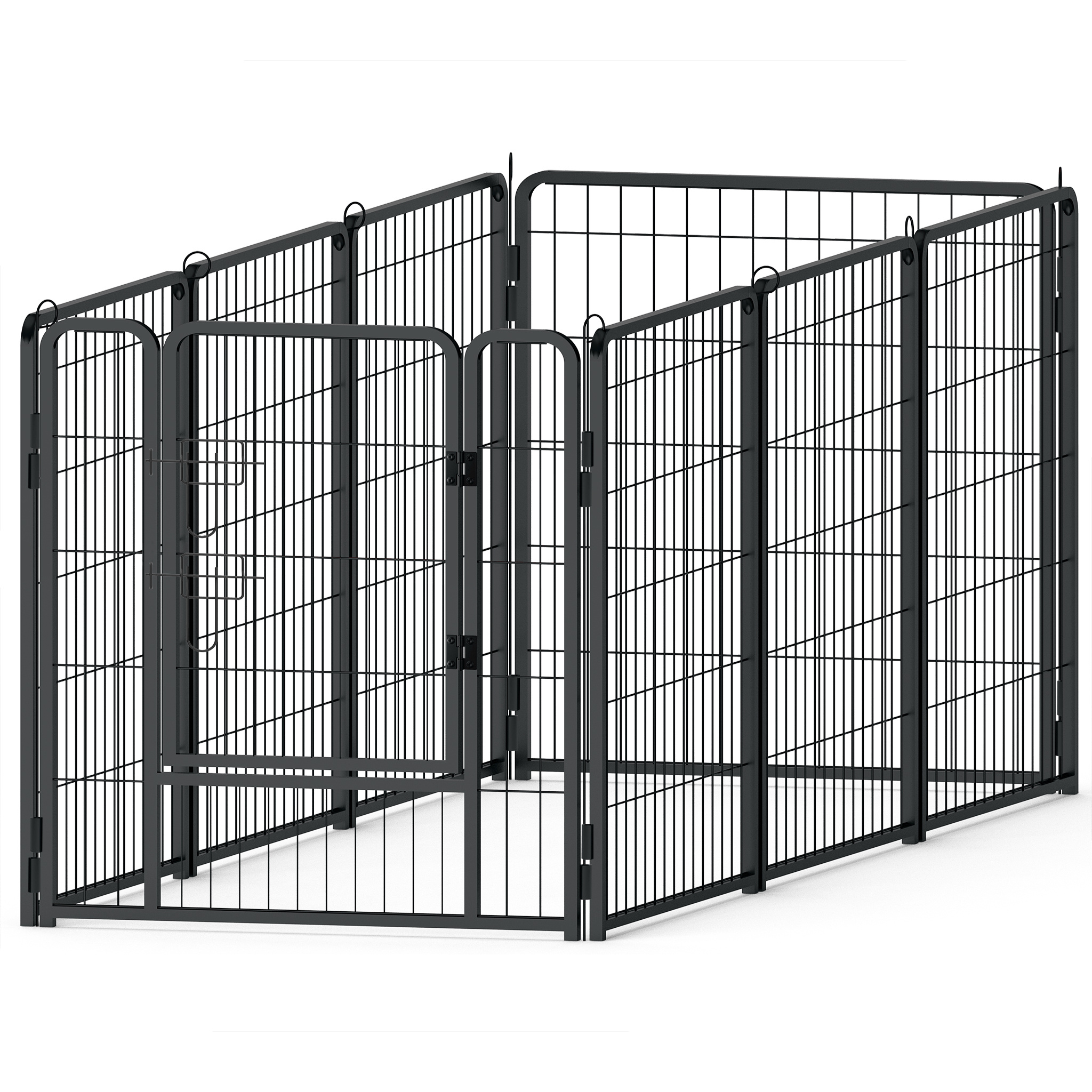TEMU Puppy Playpen Enclosure 80 X 80cm Puppy Run With Door Playpen Dogs Flexible Foldable Outdoor Enclosure For Puppy Rabbit 6/8/12pcs