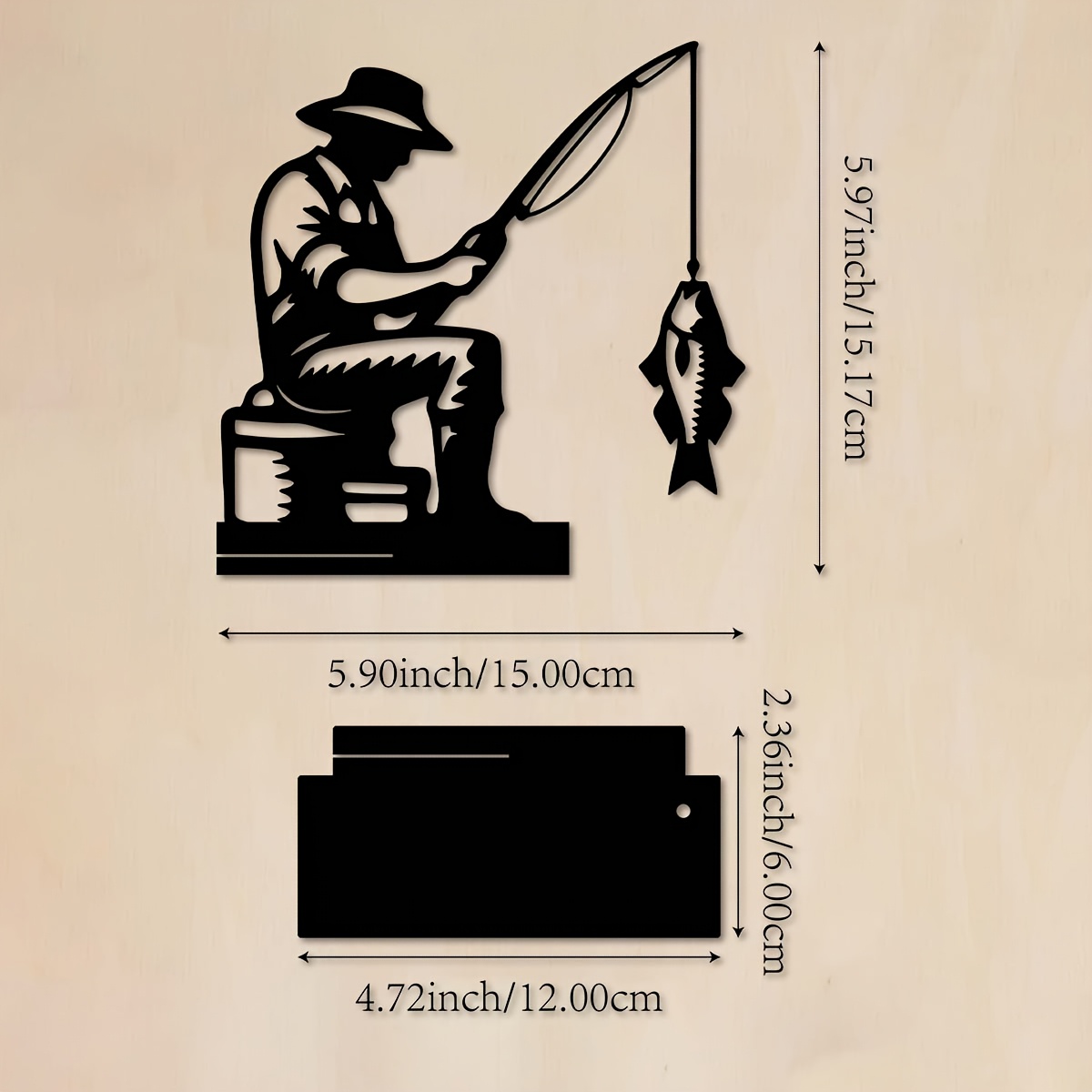 TEMU A Black Acrylic Fisherman Figurine, Designed In A Minimalist Artistic Style, Desktop Decoration, Ideal For Living Rooms, Office Desks,