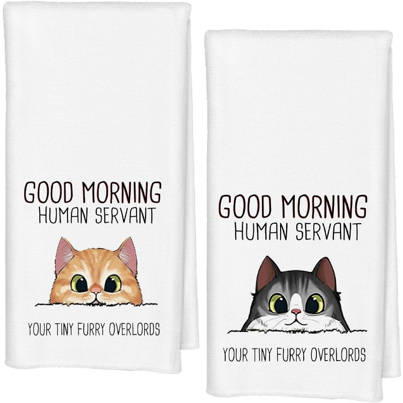 

2 Set Of 18*26 Inch High Quality Towelsfunny Cat Kitchen Towels, Towels, Cat Dish Towels, Cat Towels For Cat Lovers, Cute Cat Gifts, , Lady Gifts, Cat Kitchen Decor