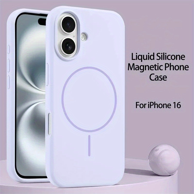 Matte Liquid Silicone Back Case, Magnetic Wireless Charging Cover, Soft Gel Shockproof Phone Shell Compatible with For iPhone 16 Pro Max 15 14 13 12 11 Pro Max Plus Models - Image 11