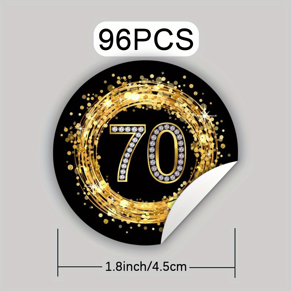 TEMU 96 Pezzi Di Etichette Adesive Per Regali , Decorazioni Per Il 70簞 Compleanno, Per Sacchetti Regalo, Carte, Buste, Scatole, Etichette E Forniture