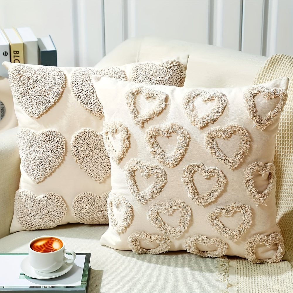 TEMU 2 Pack Throw Pillow Covers, 18x18 Inch, Decorative Accent Cushion Cases For Sofa And Living Room, Fabric, No Feathers, Non Electric, Ideal For