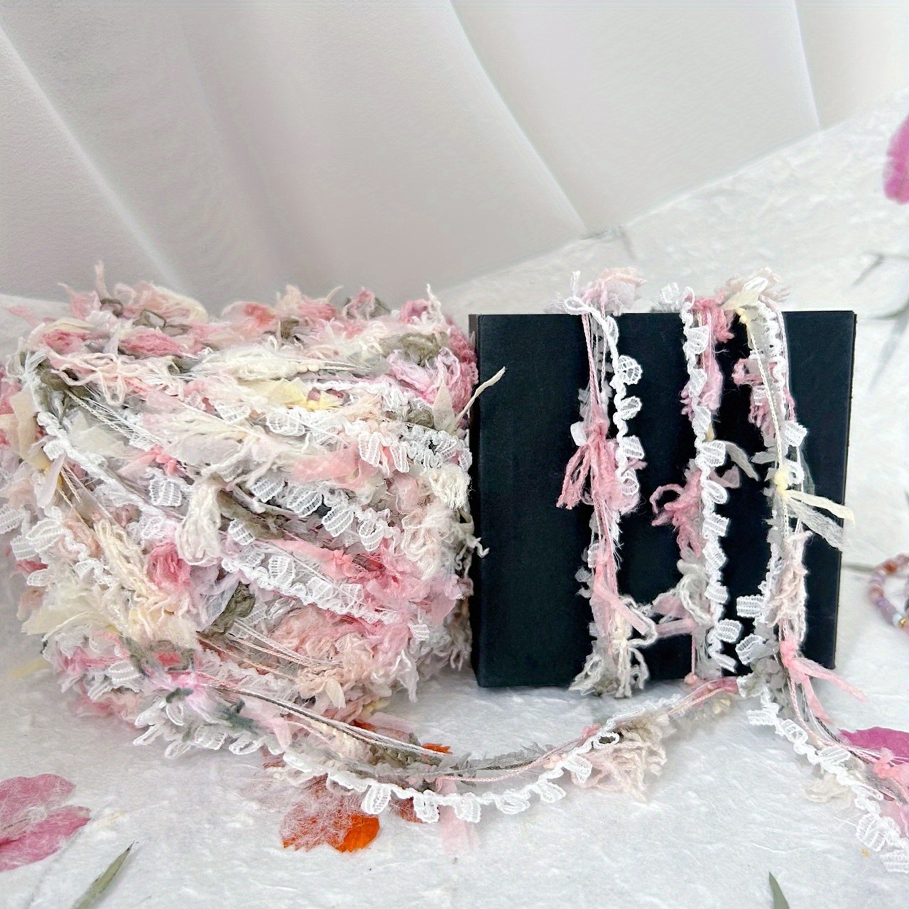E-shop 50g/Rolle Rosa Garten Handgemischtes Garn, Strick-Spezialgarn, Sommergarn, Häkelhaarspangen--Hut-Scrapbooking-Handwerksgarn
