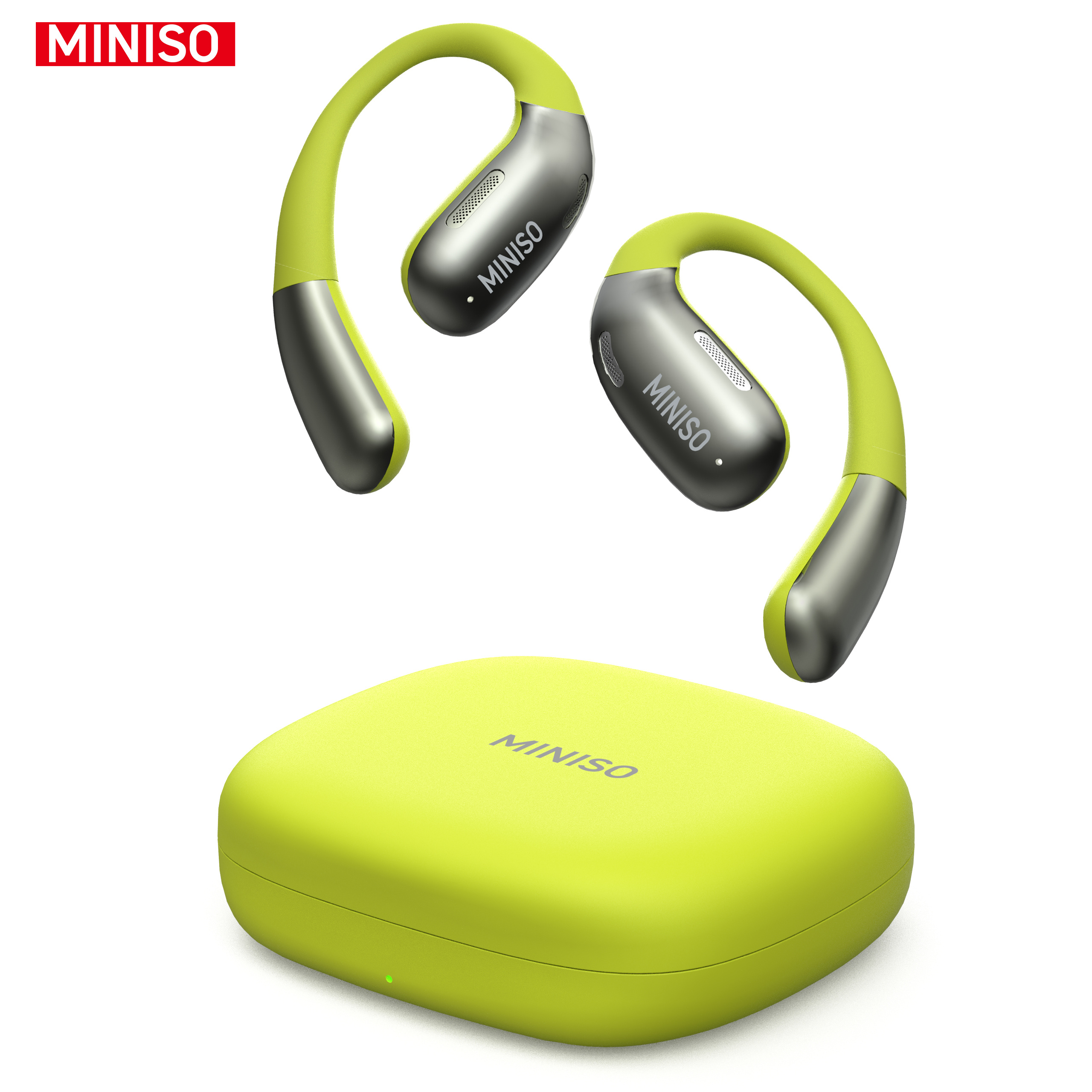 Miniso X28 Ai Ows Open Ear Wireless Earbuds, 58h Long , 5.4 Sound, Smart Touch Control, Built-in Mic, Bluetooth 5.4 Headphones For Running, Cycling, Driving