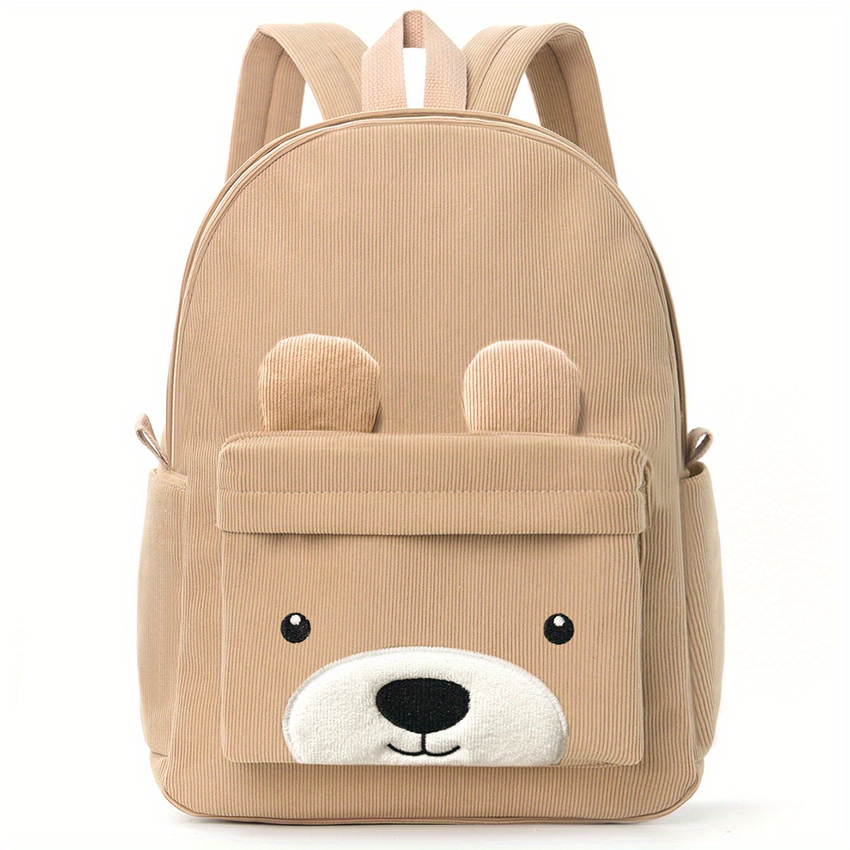 2pcs 1pc cute cartoon bear 3d ears plush texture large capacity layered storage backpack adorable bag for daily use outdoor play commuting lightweight backpack versatile s bag