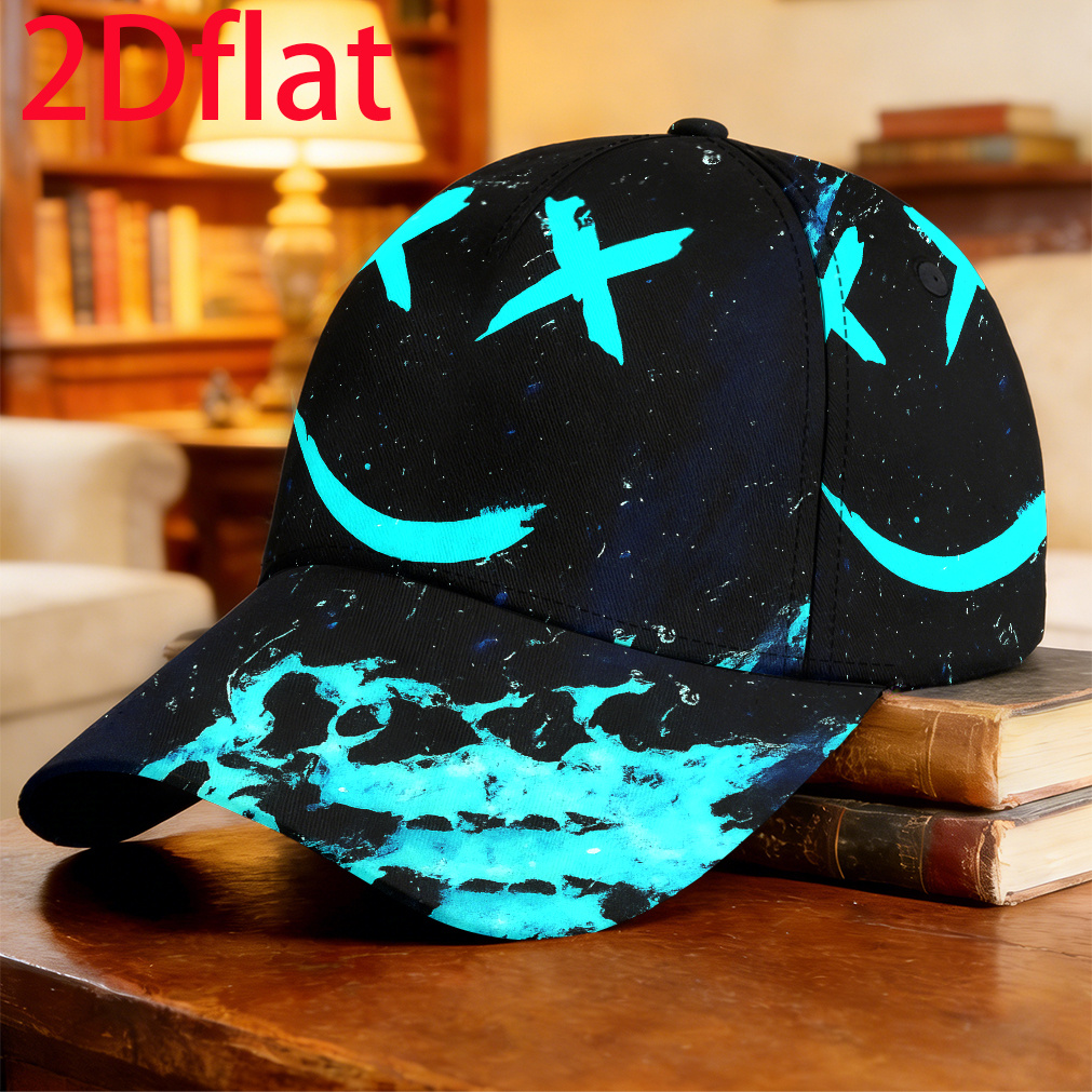 TEMU 1pc-2dflat X- Graffiti In Dark Swirls Baseball Cap Driver Cap Breathable & Lightweight Workout Fishing Trip Gift For Mom Street Style Cap Sports