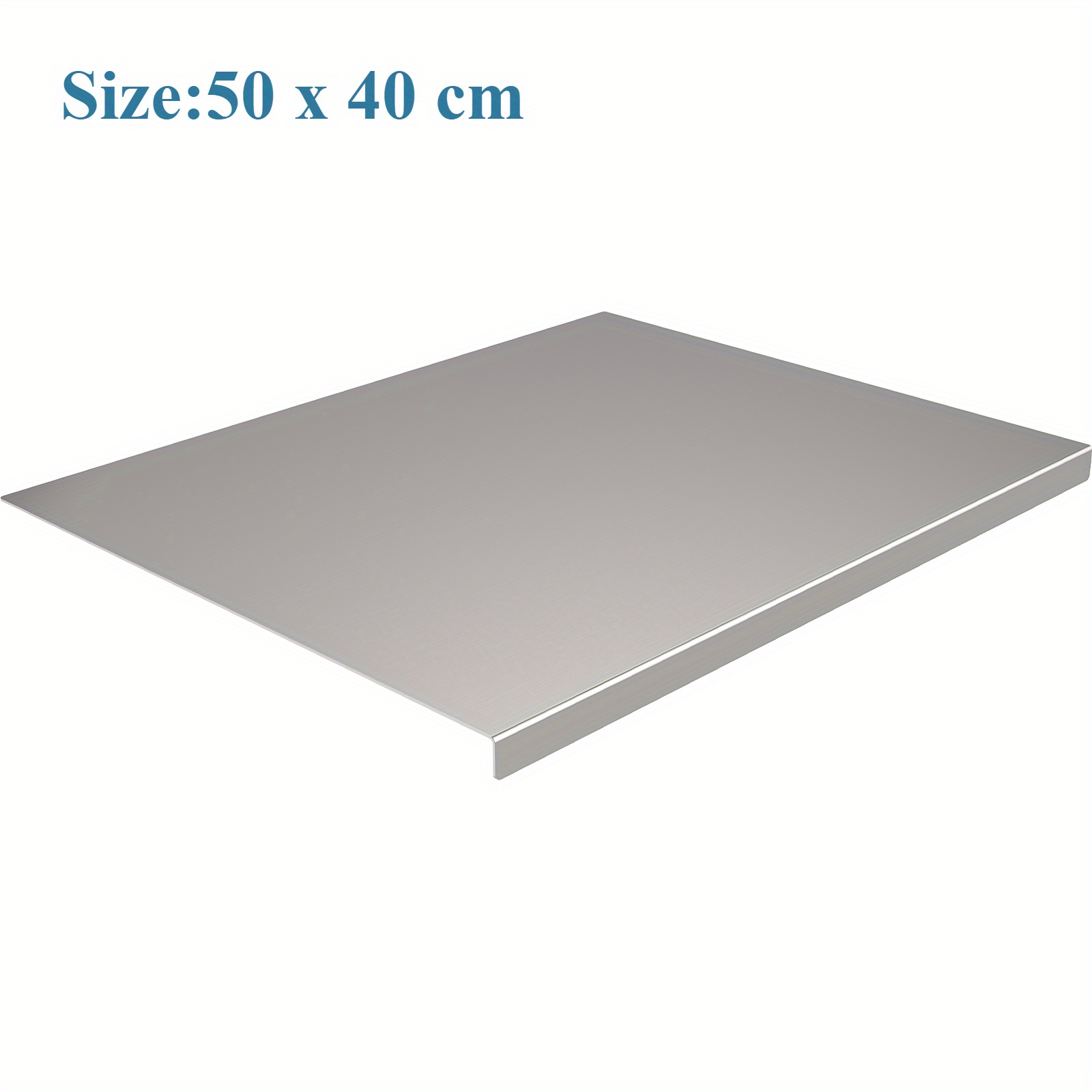 TEMU Toyvian Versatile Stainless Steel Cutting Board With A Rim, Ideal For Food Preparation, Dual-sided Cutting And Kneading Board, Sturdy Design |