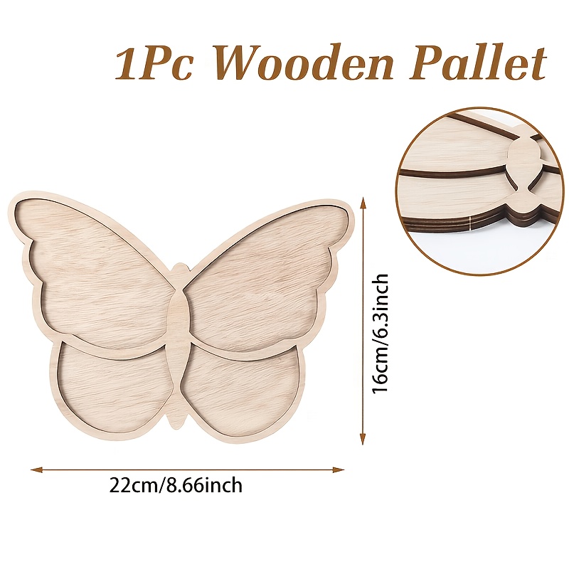 TEMU Plateau décoratif en bois de papillon, convient pour les enterrements de vie de fille, les décorations de fête d'anniversaire, la décoration de