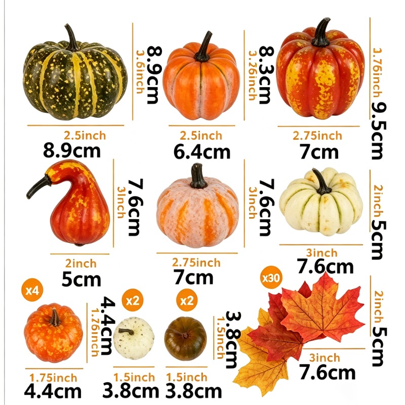 TEMU 1set For Halloween Pumpkin, Metal Cracked Design Foam Pumpkins For Halloween Thanksgiving Fall Home Table Indoor Outdoor Decorations, For