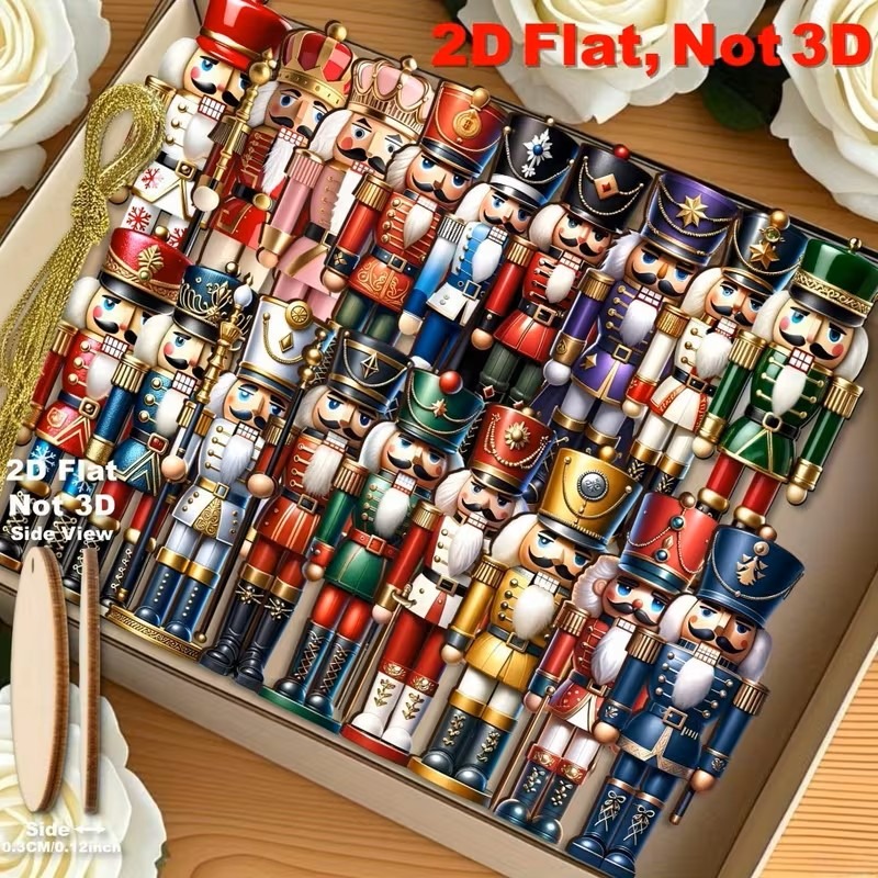 TEMU 18pcs Set Of Vibrant Wooden Walnut Crackers, Each Perfect For Christmas Party Decorations Hanging, Suitable For Christmas, Christmas Tree,